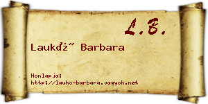 Laukó Barbara névjegykártya